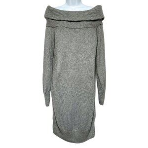 Banana Republic Gray Off-Shoulder Midi Dress